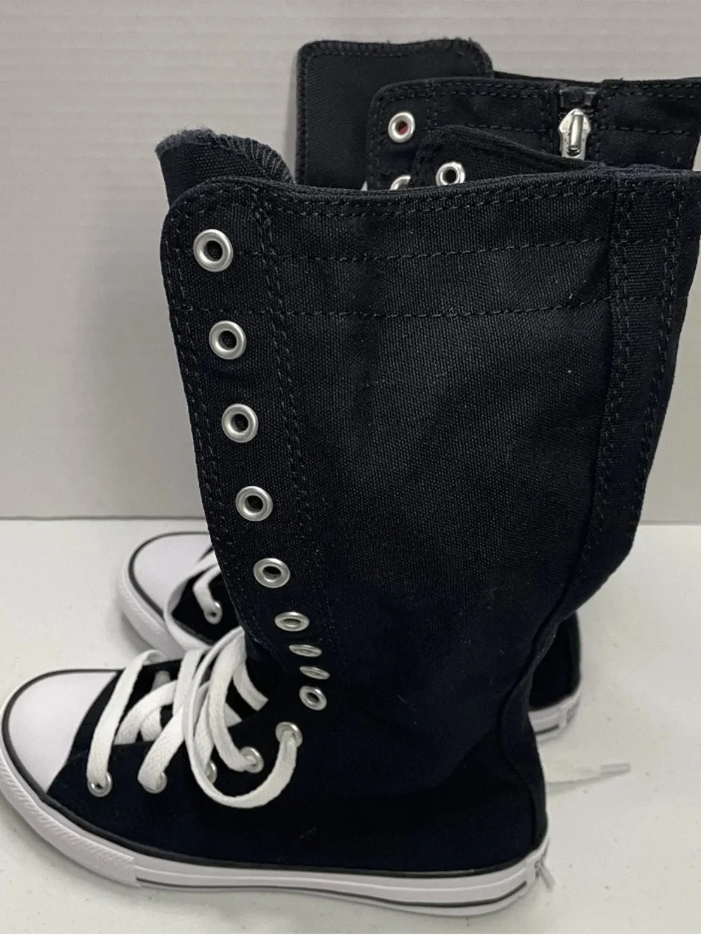 Converse Kids 12 Knee High  Black Sneakers New